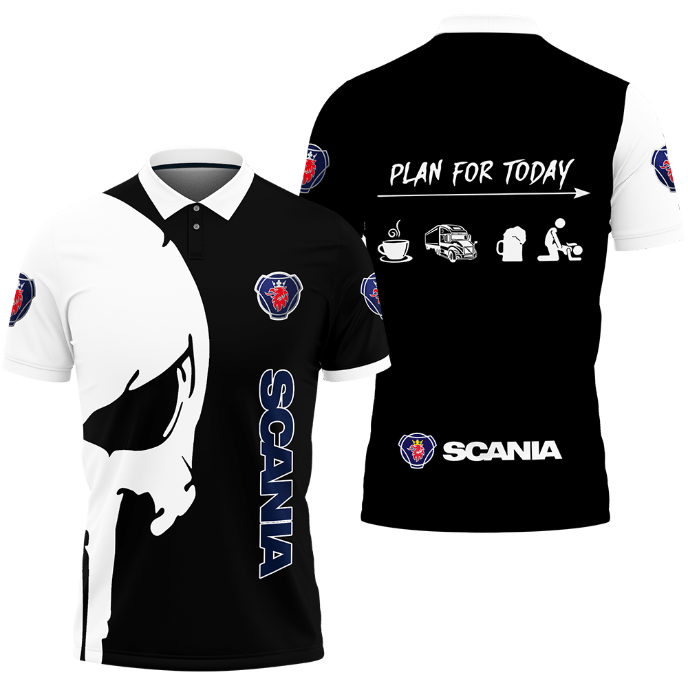 3D Printed Scania TNT-HT Polo Shirt Ver 1 (Black)