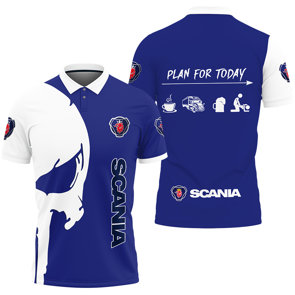 3D Printed Scania TNT-HT Polo Shirt Ver 1 (Blue)