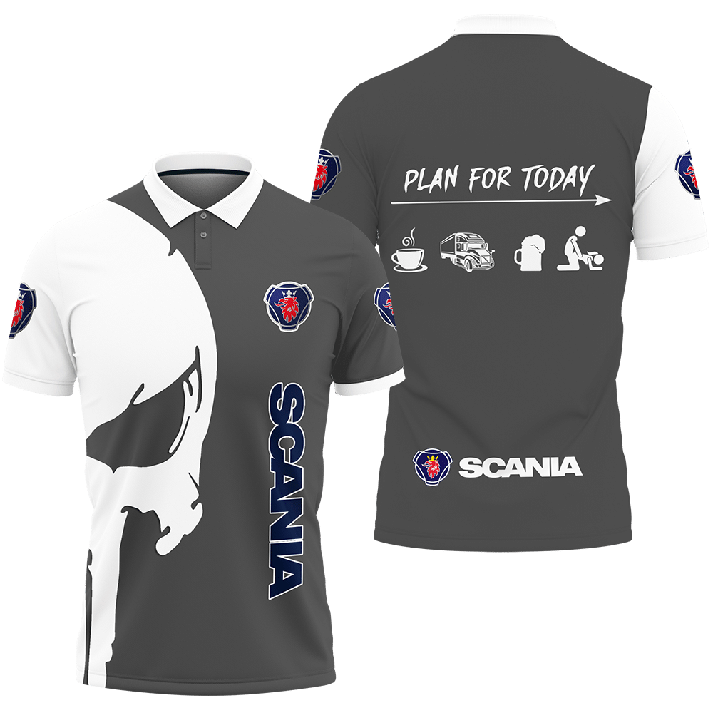 3D Printed Scania TNT-HT Polo Shirt Ver 1 (Grey)