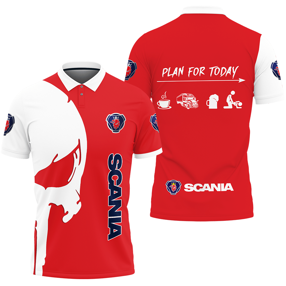 3D Printed Scania TNT-HT Polo Shirt Ver 1 (Red)