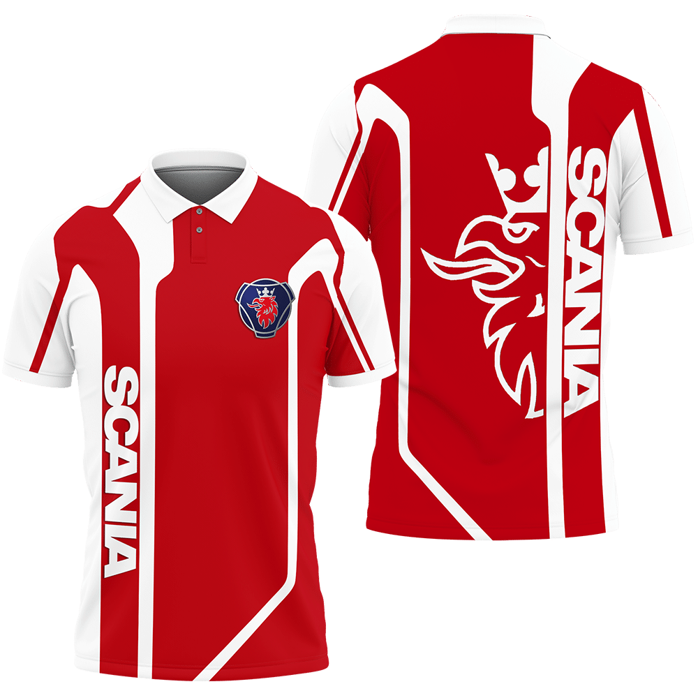 3D Printed Scania TNT-NH Polo Shirt Ver 2 (Red)