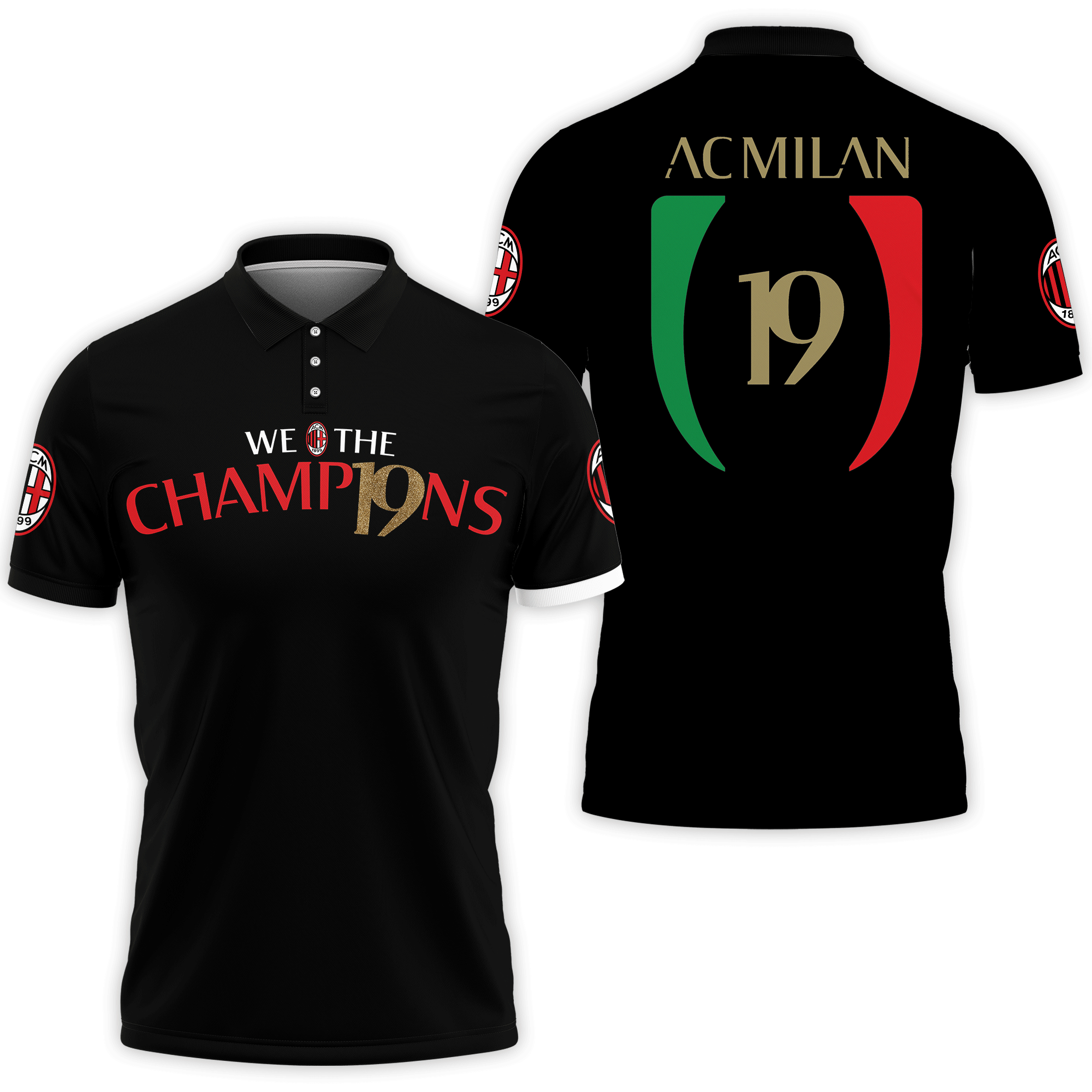AC MILAN Polo Shirt 3D Printed Ver 1 - Famjoys AC MILAN Polo Shirt 3D Printed Ver 1 - Famjoys
