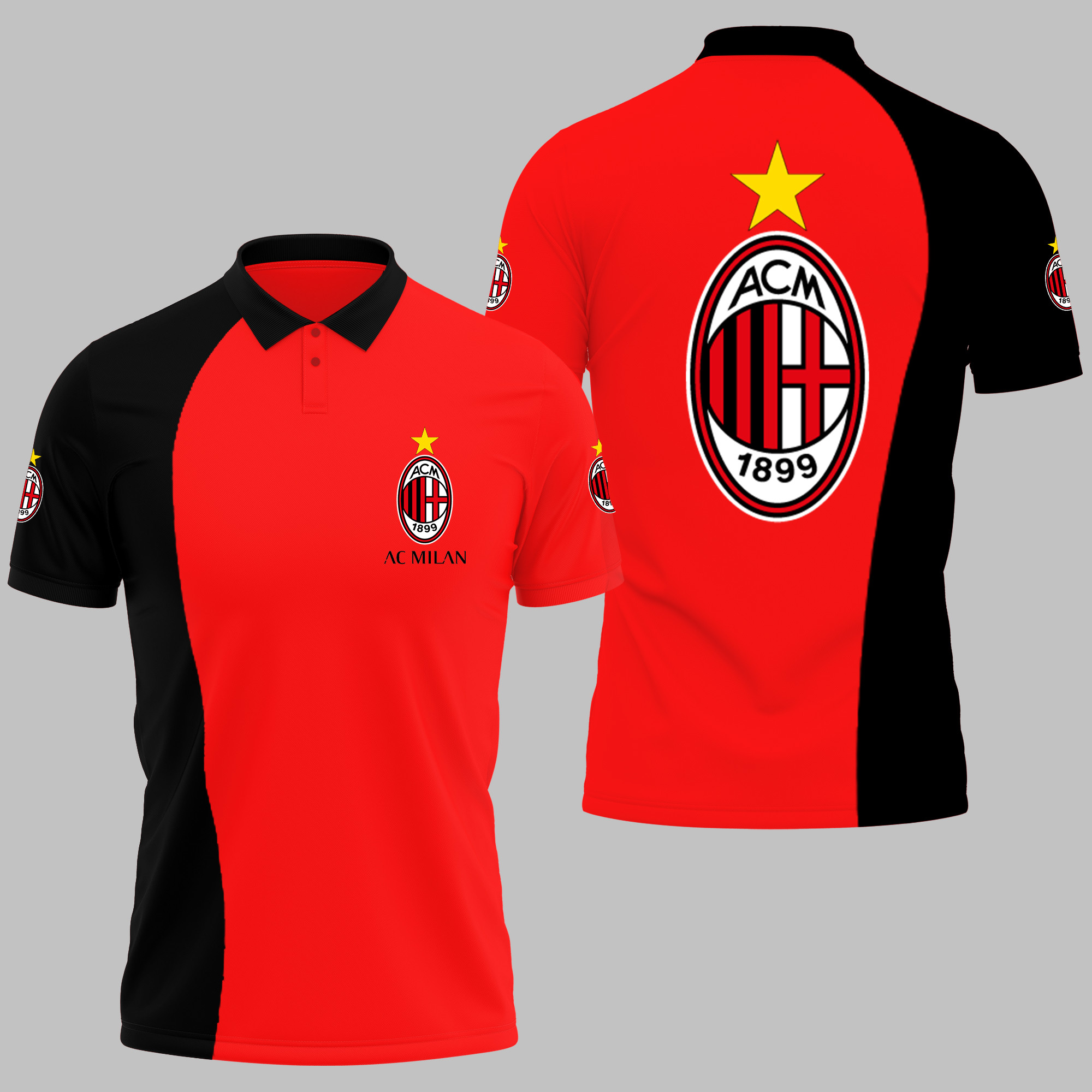 AC MILAN Polo Shirt 3D Printed Ver 6 - Famjoys AC MILAN Polo Shirt 3D Printed Ver 6 - Famjoys