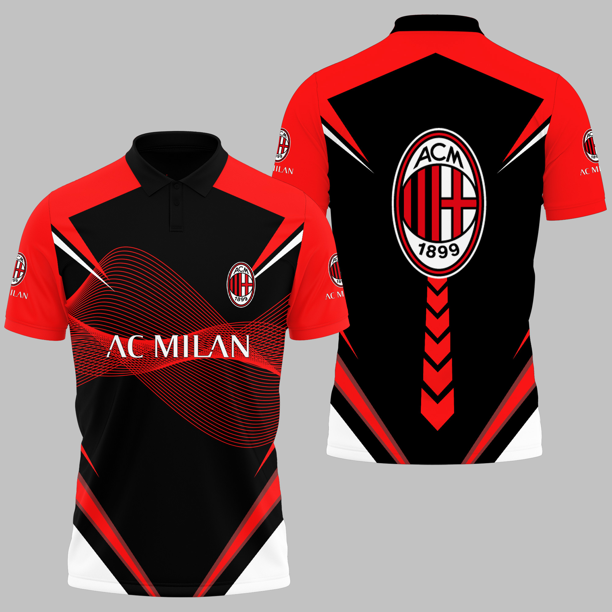 AC MILAN Polo Shirt Ver X25 - Famjoys AC MILAN Polo Shirt Ver X25 - Famjoys