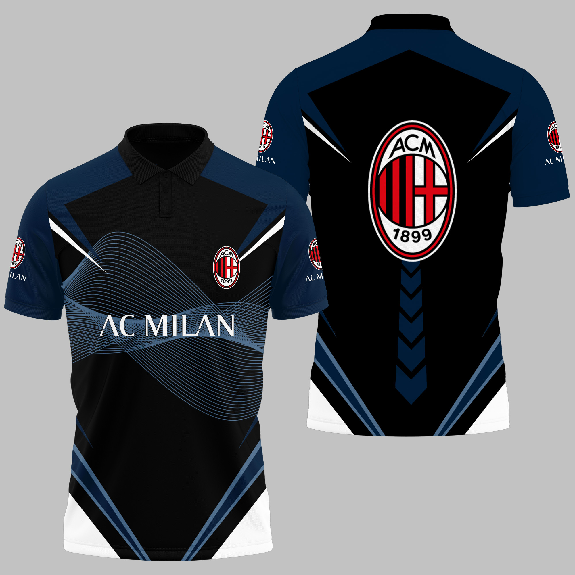 AC MILAN Polo Shirt Ver X25 - Famjoys AC MILAN Polo Shirt Ver X25 - Famjoys