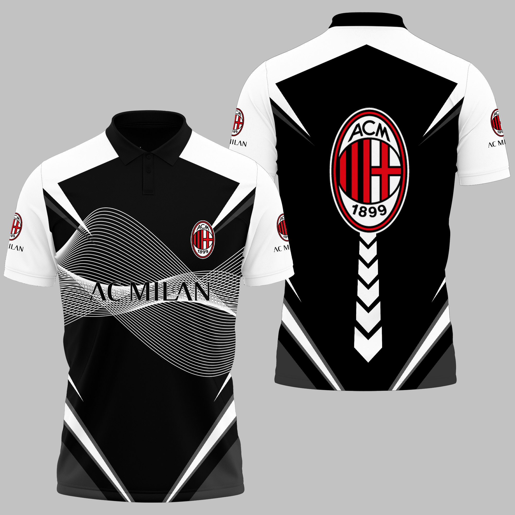 AC MILAN Polo Shirt Ver X25 - Famjoys AC MILAN Polo Shirt Ver X25 - Famjoys