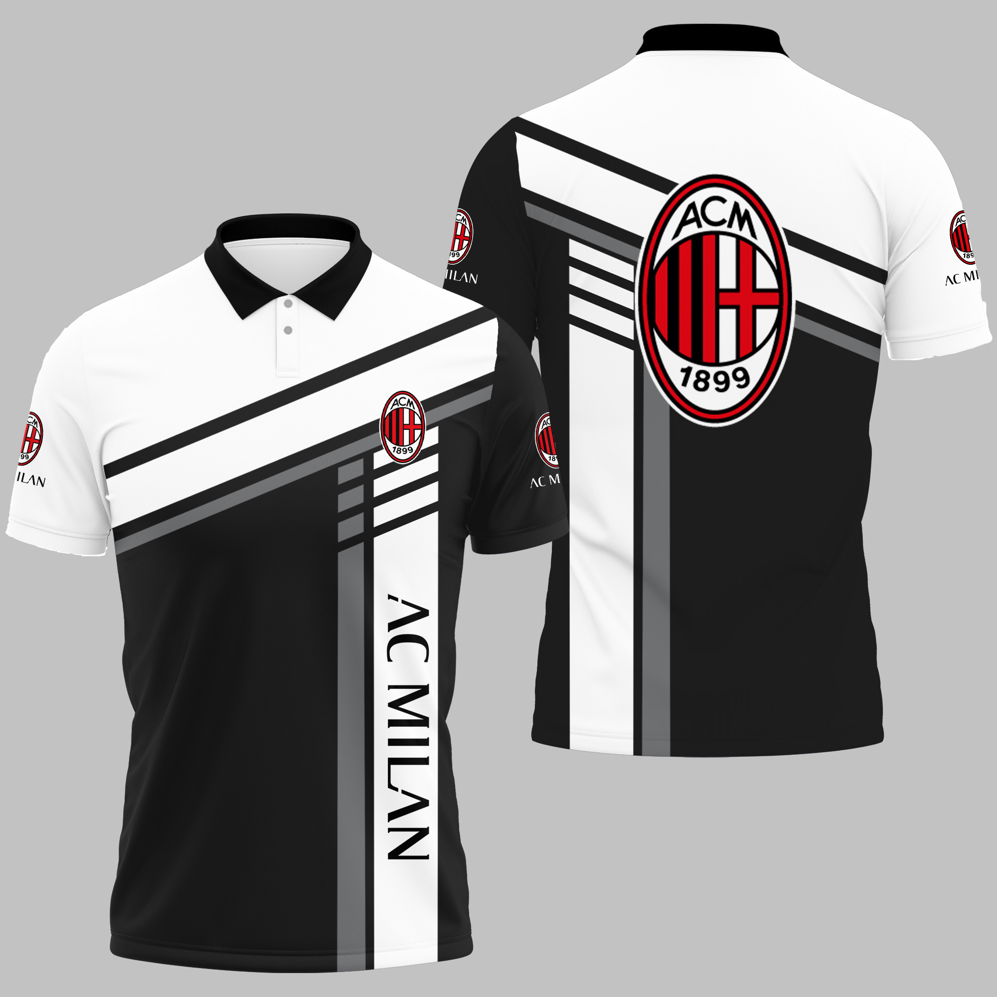 AC MILAN Polo Shirt Ver X27 - Famjoys AC MILAN Polo Shirt Ver X27 - Famjoys