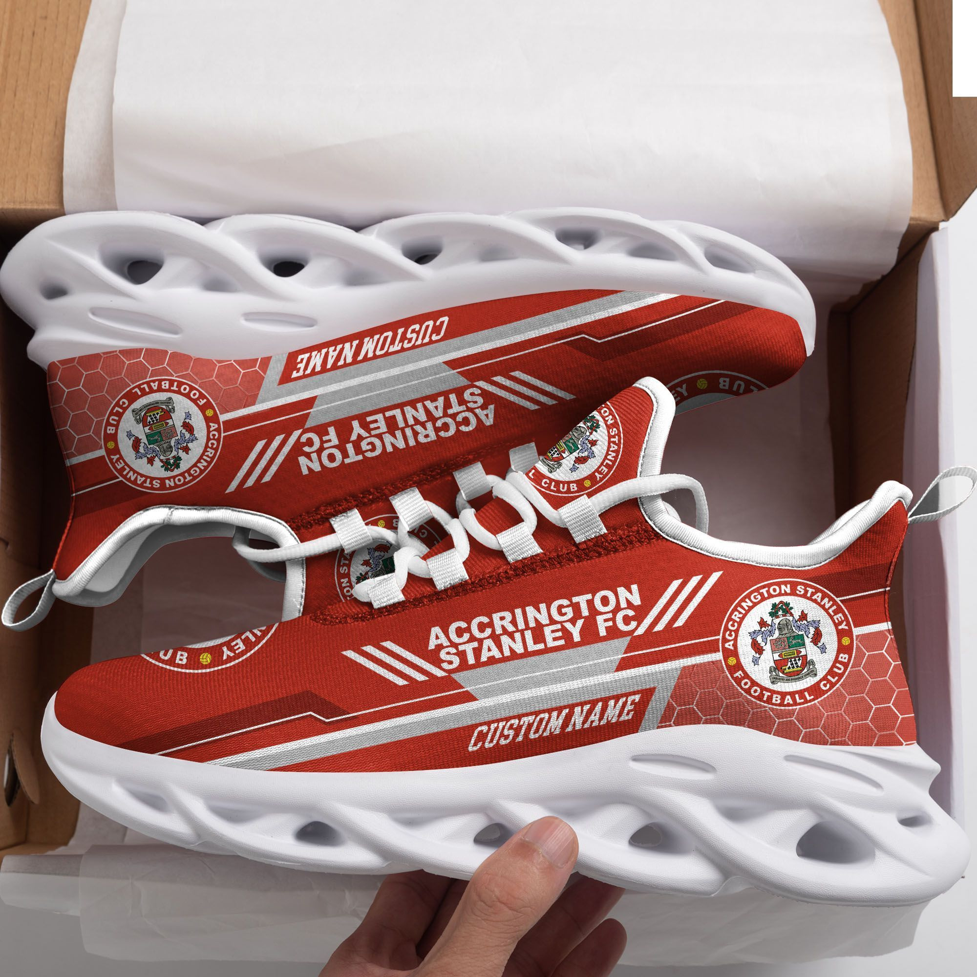 Accrington Stanley Custom Personalized Max Soul Sneakers Shoes - Famjoys Accrington Stanley Custom Personalized Max Soul Sneakers Shoes - Famjoys