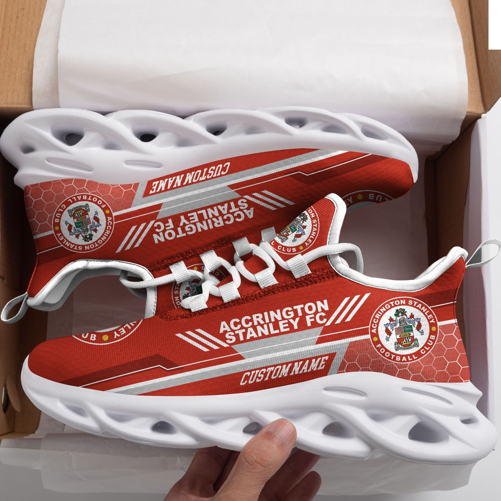 Accrington Stanley Custom Personalized Max Soul Sneakers Shoes - Famjoys Accrington Stanley Custom Personalized Max Soul Sneakers Shoes - Famjoys
