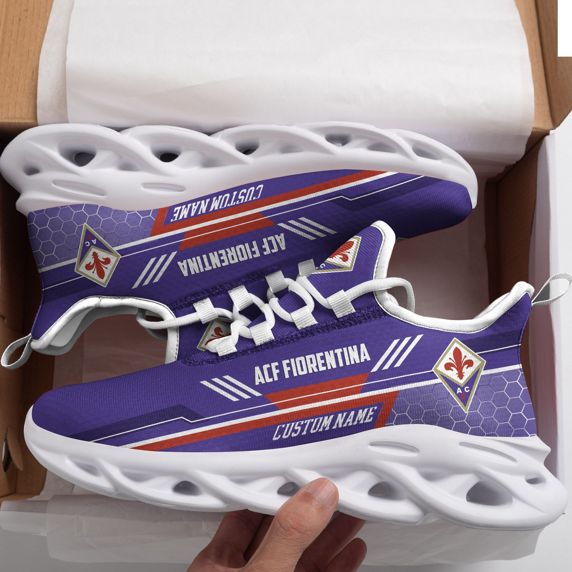 ACF Fiorentina Custom Personalized Max Soul Sneakers Shoes - Famjoys ACF Fiorentina Custom Personalized Max Soul Sneakers Shoes - Famjoys