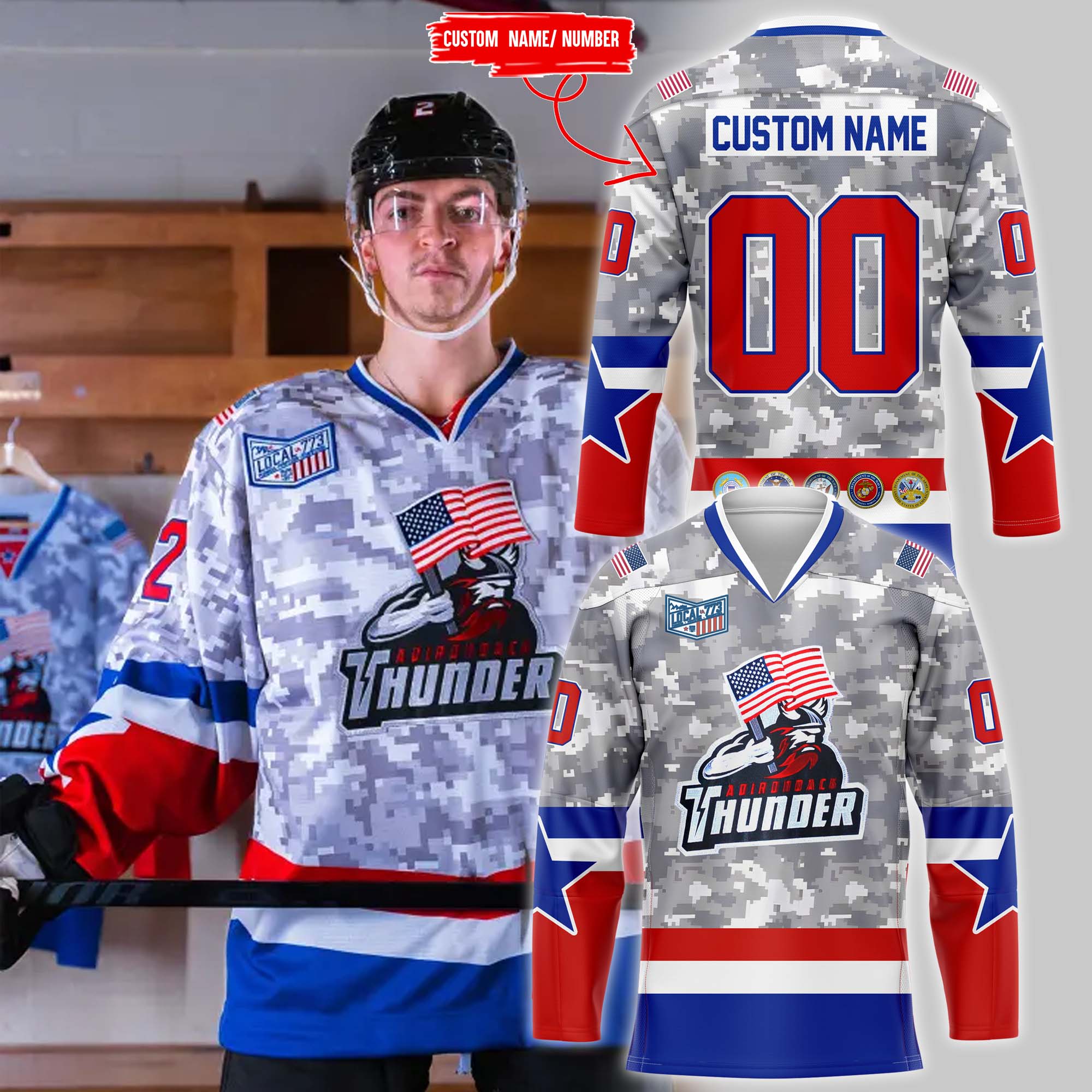 Adirondack Thunder x Military Appreciation Night Jersey - Famjoys Adirondack Thunder x Military Appreciation Night Jersey - Famjoys