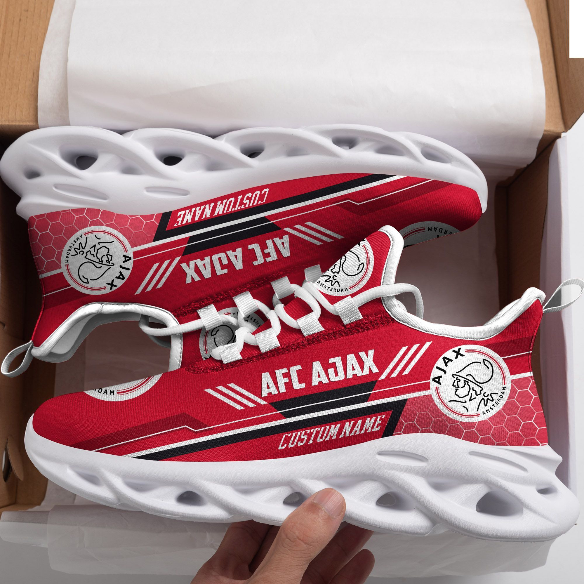 AFC Ajax Custom Personalized Max Soul Sneakers Shoes - Famjoys AFC Ajax Custom Personalized Max Soul Sneakers Shoes - Famjoys