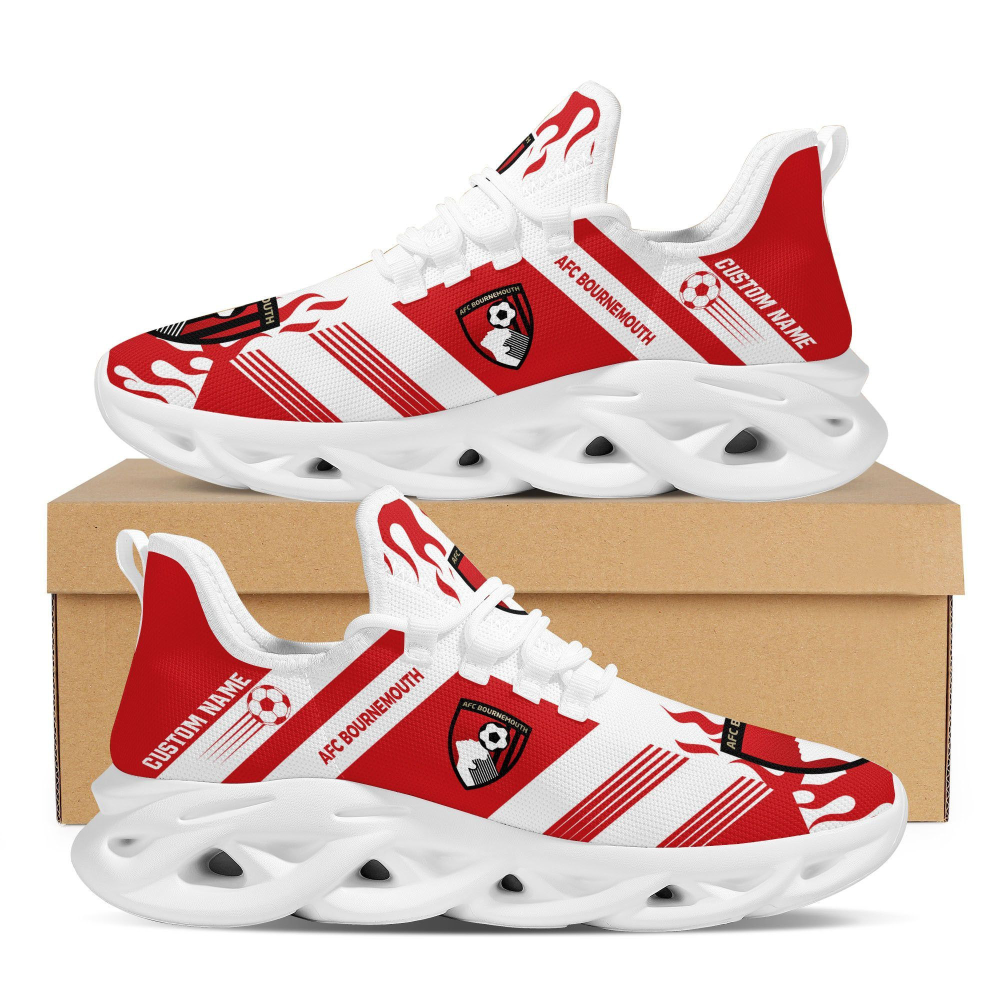 AFC Bournemouth Custom Personalized Max Soul Sneakers Shoes - Famjoys AFC Bournemouth Custom Personalized Max Soul Sneakers Shoes - Famjoys
