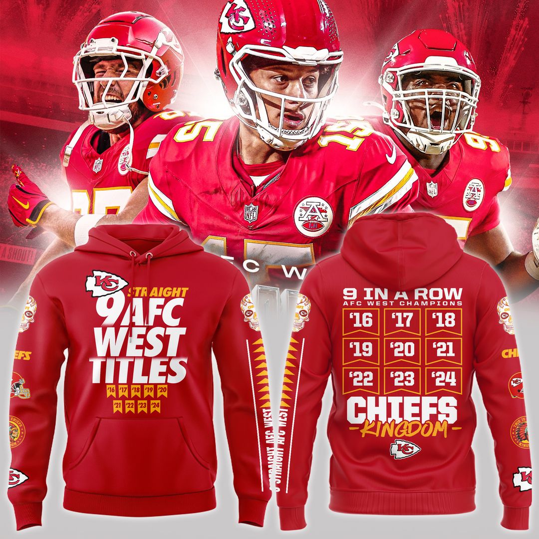 AFC WEST CHAMPIONS Kansas City Chiefs Hoodie - Famjoys AFC WEST CHAMPIONS Kansas City Chiefs Hoodie - Famjoys