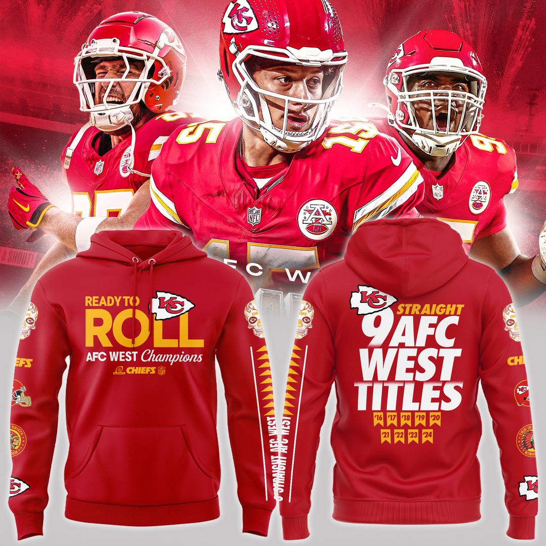 AFC WEST CHAMPIONS Kansas City Chiefs Hoodie - Famjoys AFC WEST CHAMPIONS Kansas City Chiefs Hoodie - Famjoys