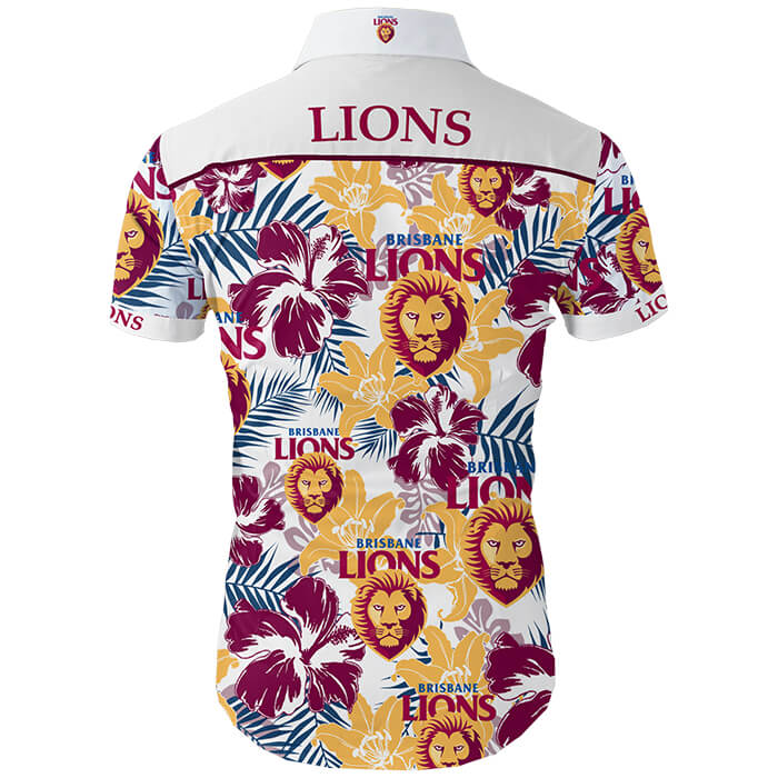 AFL Brisbane Lions Hawaiian Shirt V2 - Famjoys AFL Brisbane Lions Hawaiian Shirt V2 - Famjoys