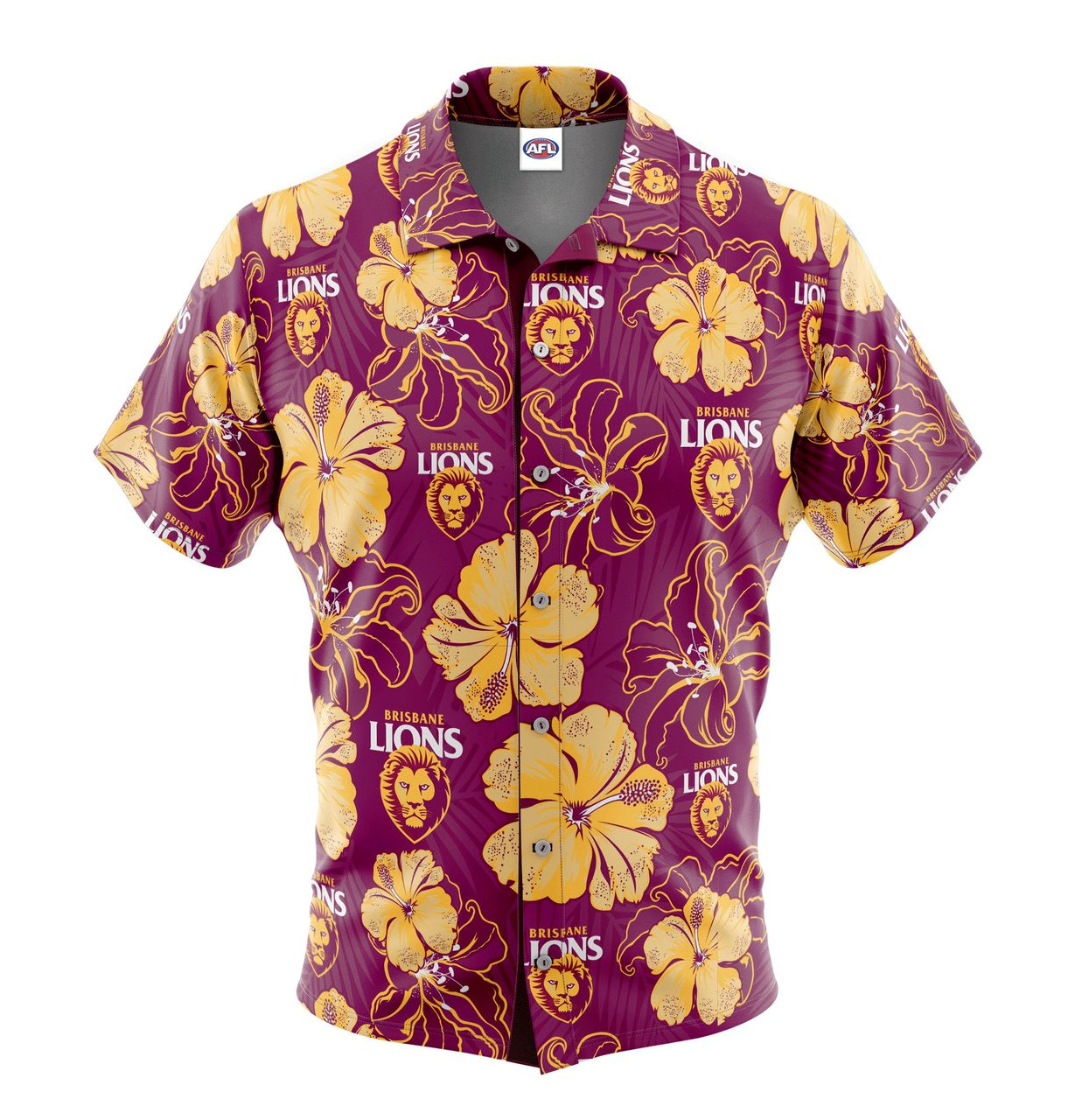 AFL Brisbane Lions Hawaiian Shirt V3 - Famjoys AFL Brisbane Lions Hawaiian Shirt V3 - Famjoys