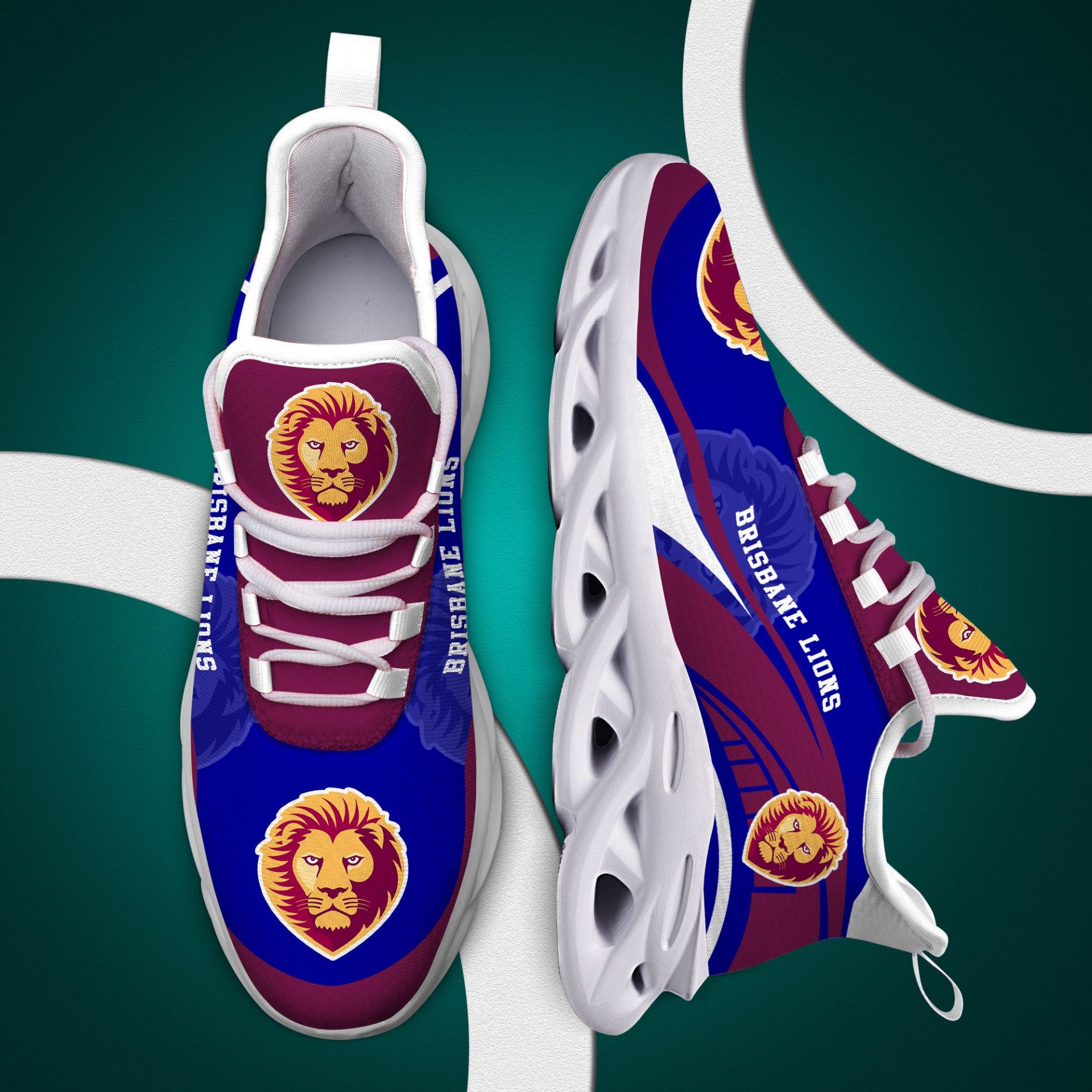 AFL Brisbane Lions Max Soul Shoes - Famjoys AFL Brisbane Lions Max Soul Shoes - Famjoys