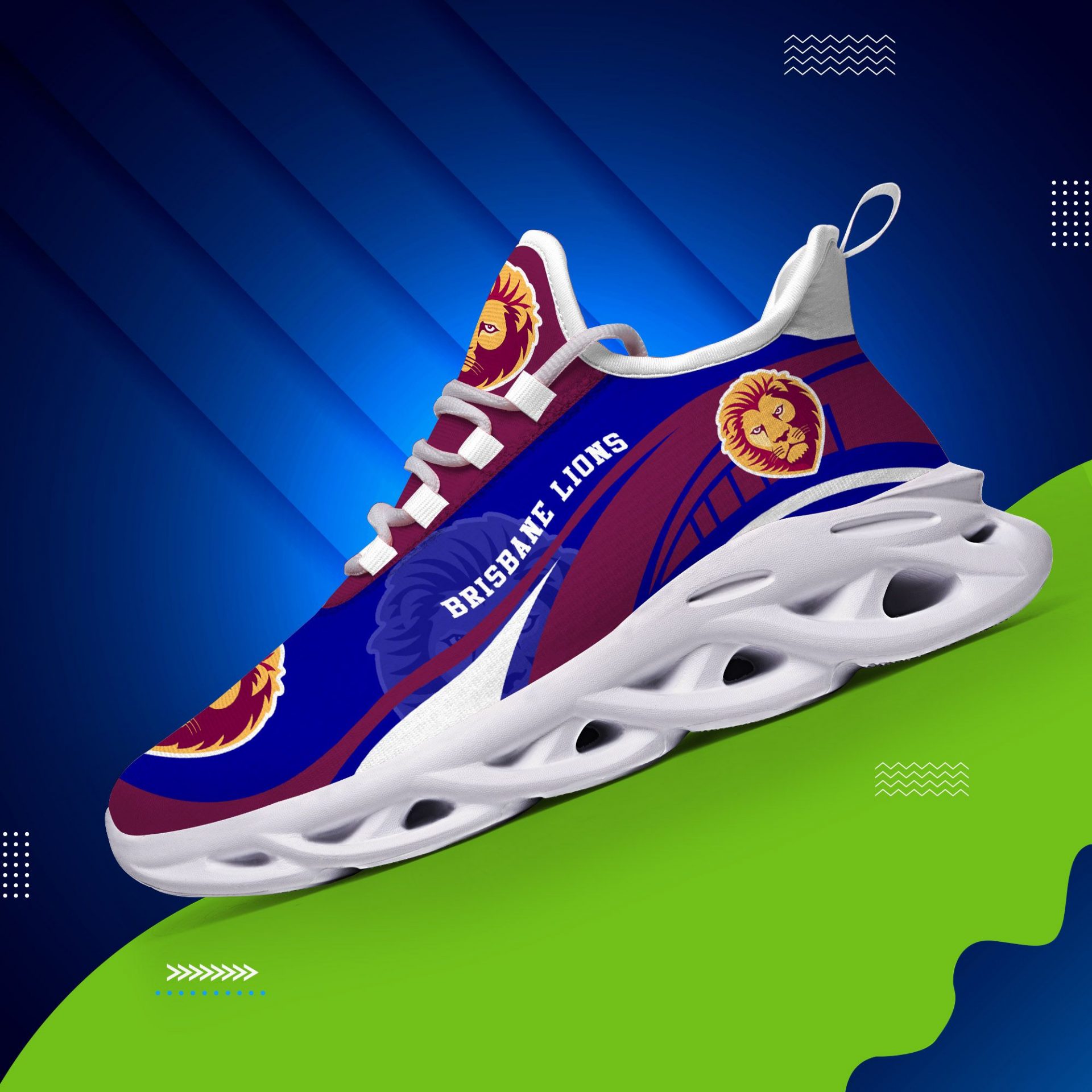 AFL Brisbane Lions Max Soul Shoes - Famjoys AFL Brisbane Lions Max Soul Shoes - Famjoys