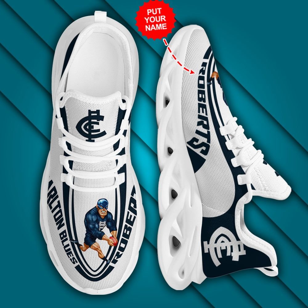 AFL Carlton Blues Custom Name Mascot Max Soul Shoes - Famjoys AFL Carlton Blues Custom Name Mascot Max Soul Shoes - Famjoys