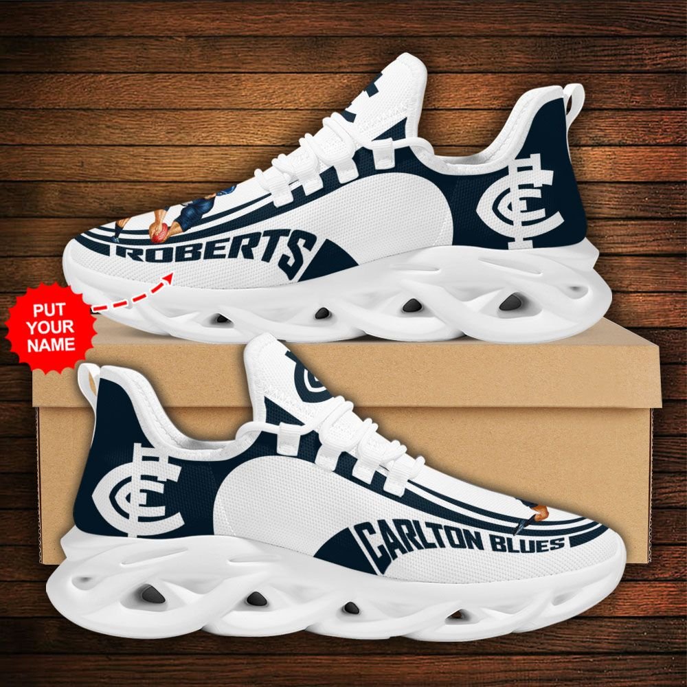 AFL Carlton Blues Custom Name Mascot Max Soul Shoes - Famjoys AFL Carlton Blues Custom Name Mascot Max Soul Shoes - Famjoys