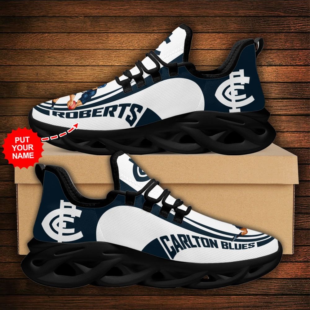 AFL Carlton Blues Custom Name Mascot Max Soul Shoes - Famjoys AFL Carlton Blues Custom Name Mascot Max Soul Shoes - Famjoys