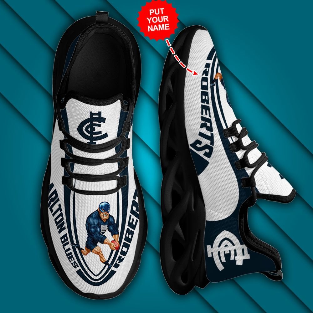 AFL Carlton Blues Custom Name Mascot Max Soul Shoes - Famjoys AFL Carlton Blues Custom Name Mascot Max Soul Shoes - Famjoys