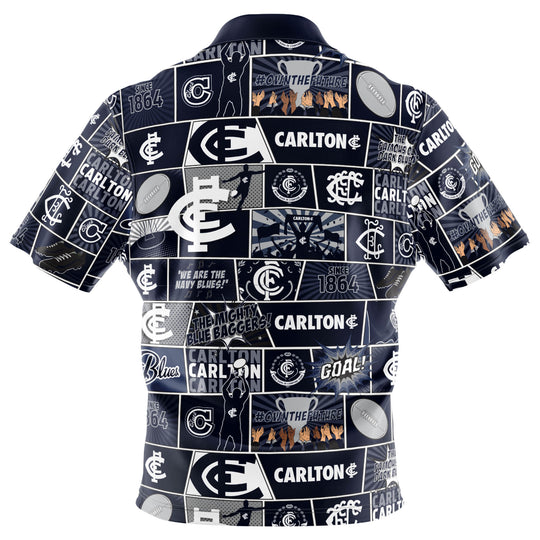 AFL Carlton Blues Hawaiian Shirt - Famjoys AFL Carlton Blues Hawaiian Shirt - Famjoys