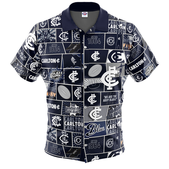 AFL Carlton Blues Hawaiian Shirt - Famjoys AFL Carlton Blues Hawaiian Shirt - Famjoys