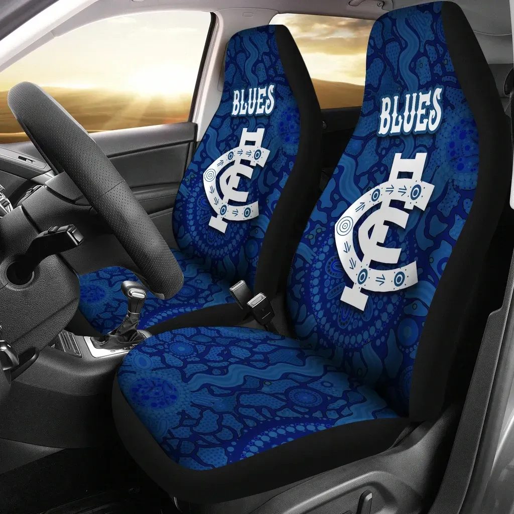 AFL Carlton Blues Indigenous Country Style-Navy Car Seat Covers - Famjoys AFL Carlton Blues Indigenous Country Style-Navy Car Seat Covers - Famjoys