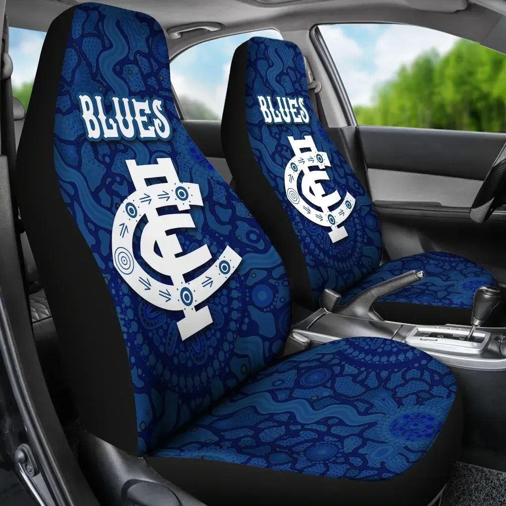 AFL Carlton Blues Indigenous Country Style-Navy Car Seat Covers - Famjoys AFL Carlton Blues Indigenous Country Style-Navy Car Seat Covers - Famjoys