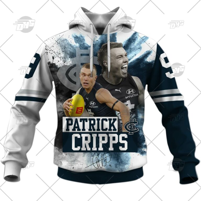 AFL Carlton Blues Patrick Cripps #9 Pullover Shirt V2 - Famjoys AFL Carlton Blues Patrick Cripps #9 Pullover Shirt V2 - Famjoys