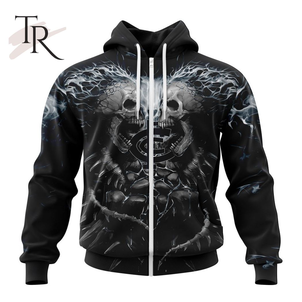 AFL Carlton Football Club Special Skull Art Design Hoodie - Famjoys AFL Carlton Football Club Special Skull Art Design Hoodie - Famjoys