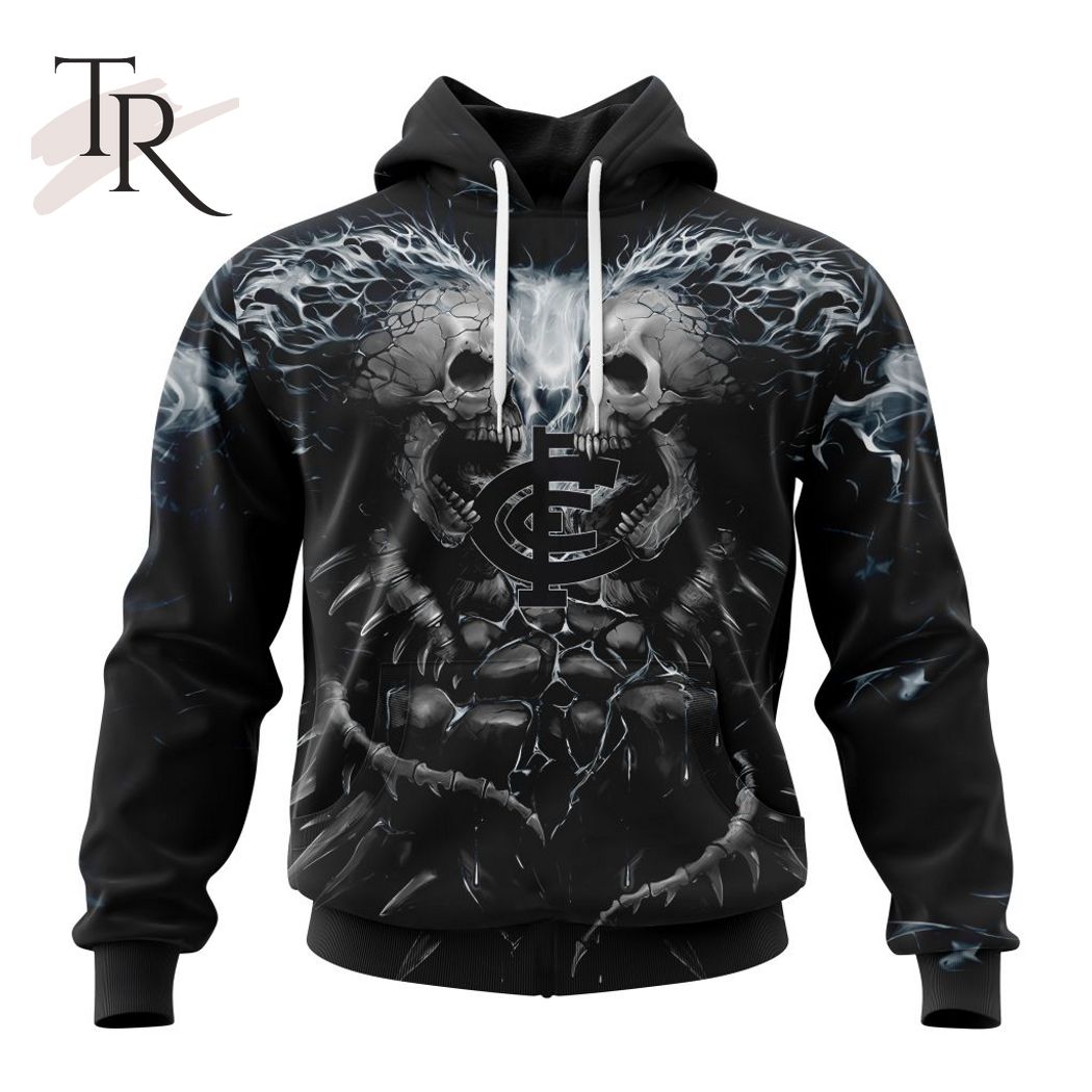 AFL Carlton Football Club Special Skull Art Design Hoodie - Famjoys AFL Carlton Football Club Special Skull Art Design Hoodie - Famjoys