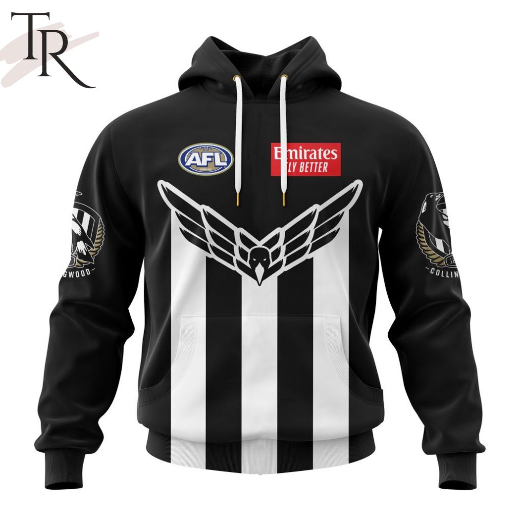 AFL Collingwood Football Club Personalized 2024 Swooping Magpie Hoodie - Famjoys AFL Collingwood Football Club Personalized 2024 Swooping Magpie Hoodie - Famjoys