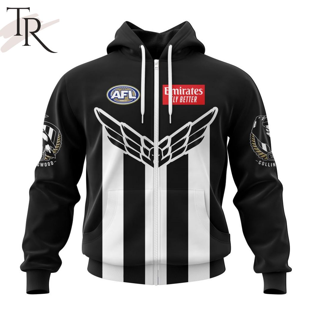 AFL Collingwood Football Club Personalized 2024 Swooping Magpie Hoodie - Famjoys AFL Collingwood Football Club Personalized 2024 Swooping Magpie Hoodie - Famjoys