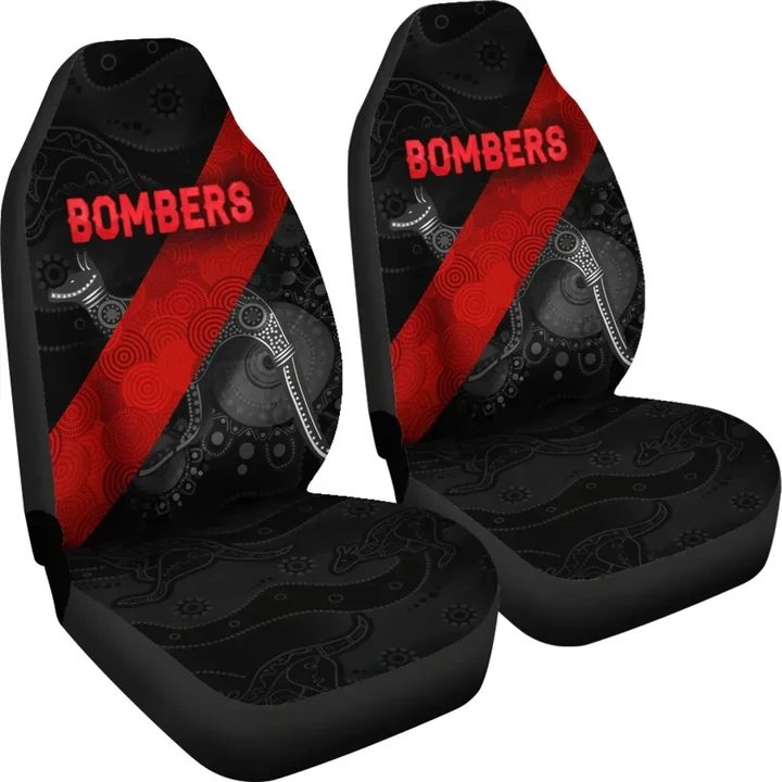 AFL Essendon Bombers Indigenous Black Car Seat Covers - Famjoys AFL Essendon Bombers Indigenous Black Car Seat Covers - Famjoys