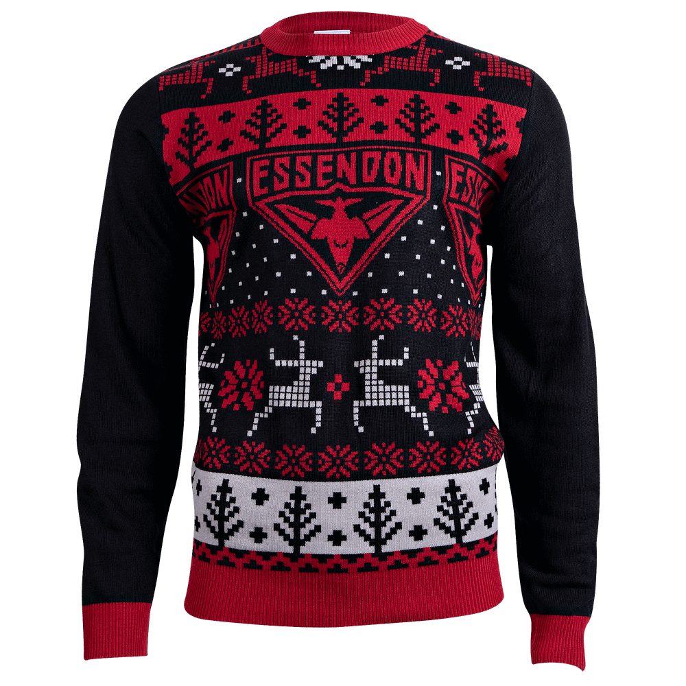 AFL Essendon Bombers Ugly Christmas Sweater - Famjoys AFL Essendon Bombers Ugly Christmas Sweater - Famjoys