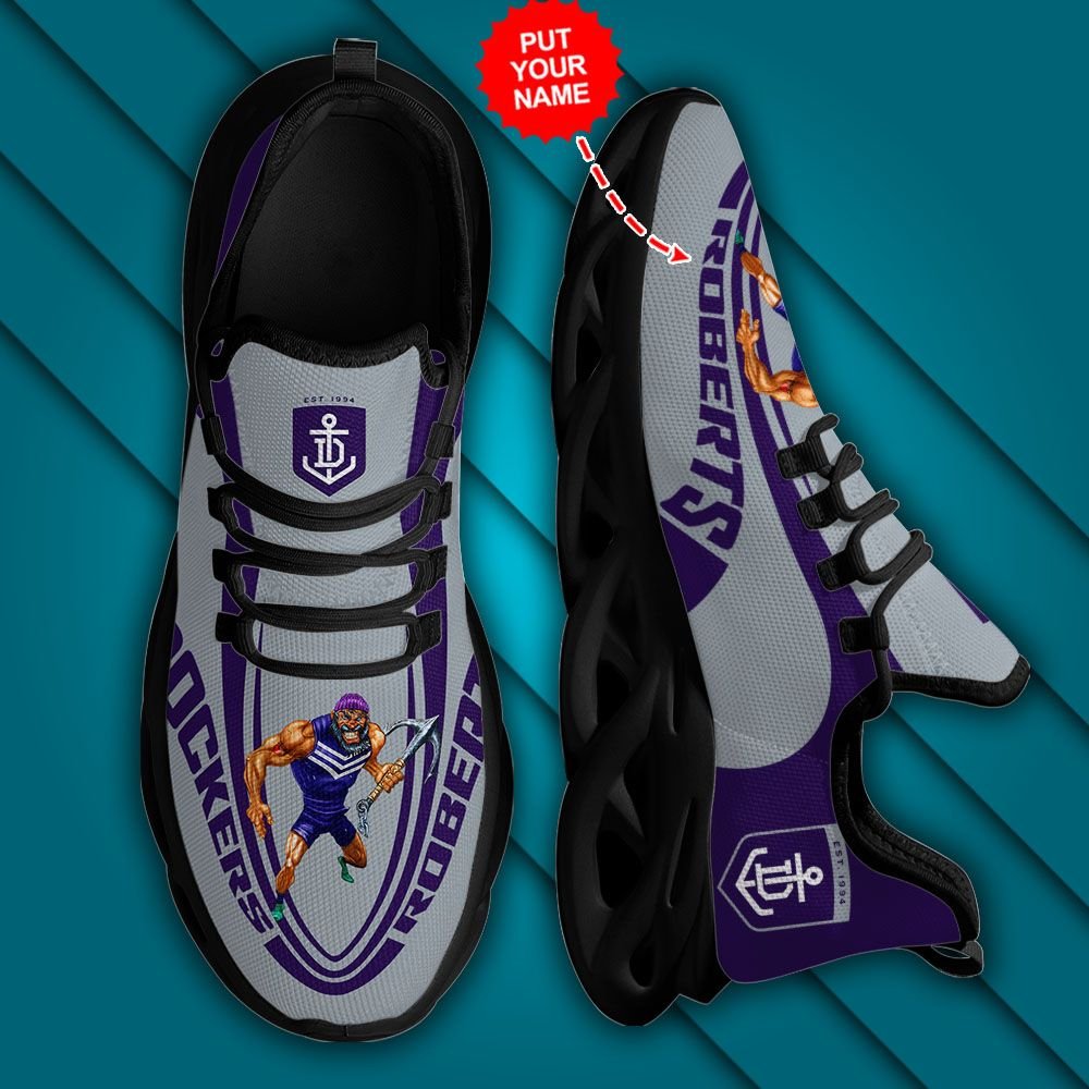 AFL Fremantle Dockers Custom Name Mascot Max Soul Shoes V2 - Famjoys AFL Fremantle Dockers Custom Name Mascot Max Soul Shoes V2 - Famjoys