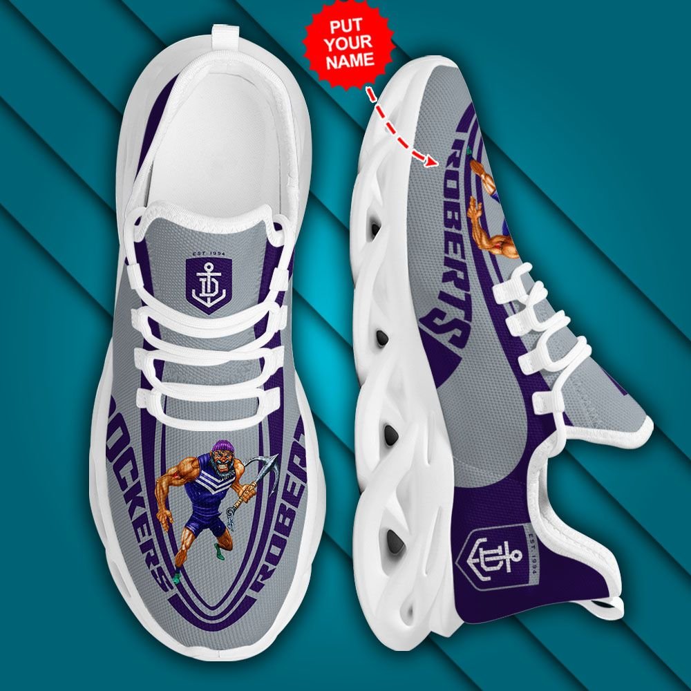 AFL Fremantle Dockers Custom Name Mascot Max Soul Shoes V2 - Famjoys AFL Fremantle Dockers Custom Name Mascot Max Soul Shoes V2 - Famjoys