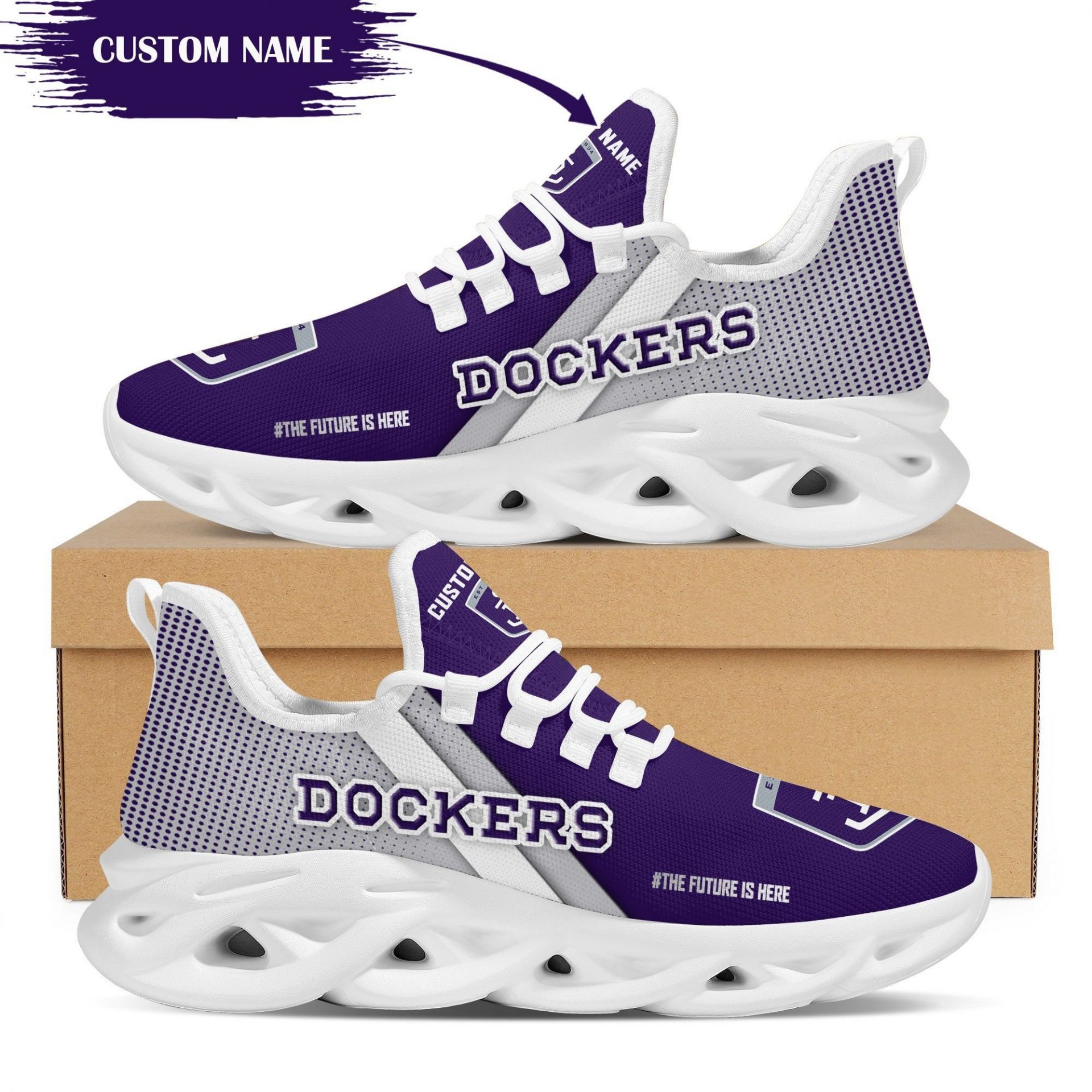 AFL Fremantle Dockers Custom Name Max Soul Shoes - Famjoys AFL Fremantle Dockers Custom Name Max Soul Shoes - Famjoys