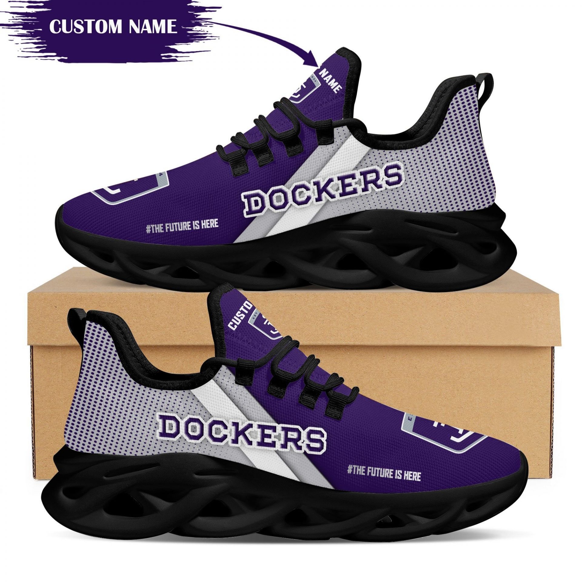 AFL Fremantle Dockers Custom Name Max Soul Shoes - Famjoys AFL Fremantle Dockers Custom Name Max Soul Shoes - Famjoys