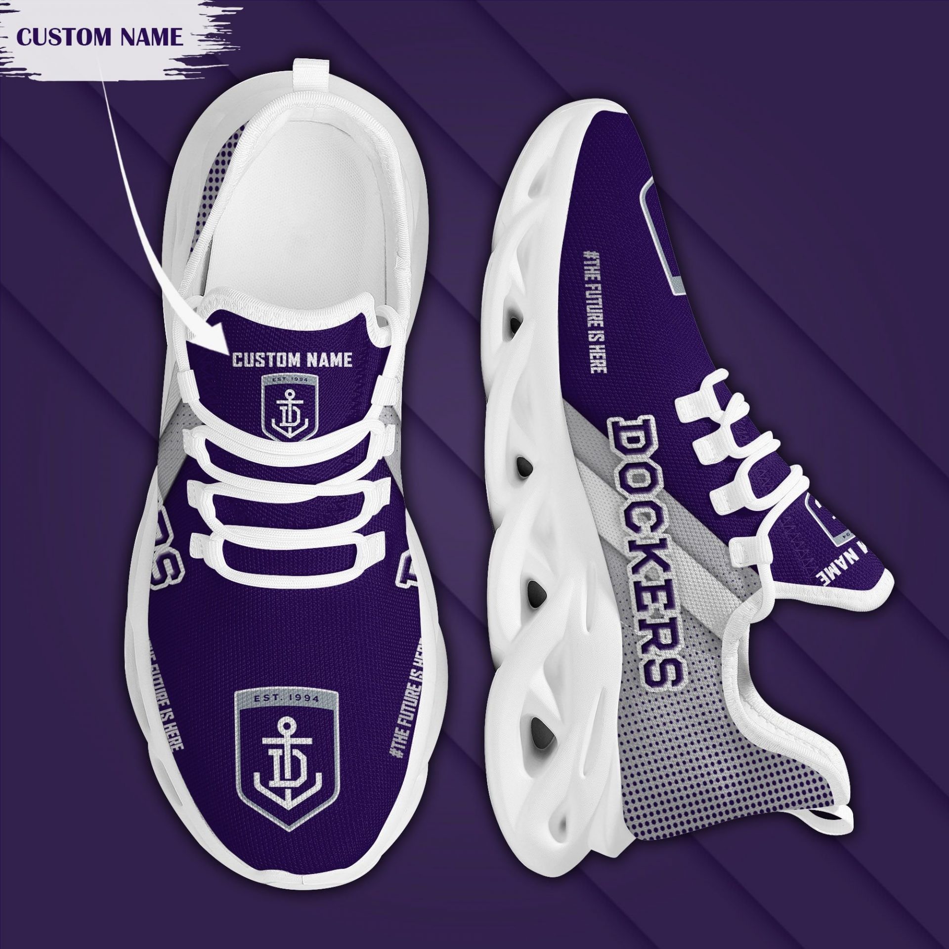 AFL Fremantle Dockers Custom Name Max Soul Shoes - Famjoys AFL Fremantle Dockers Custom Name Max Soul Shoes - Famjoys