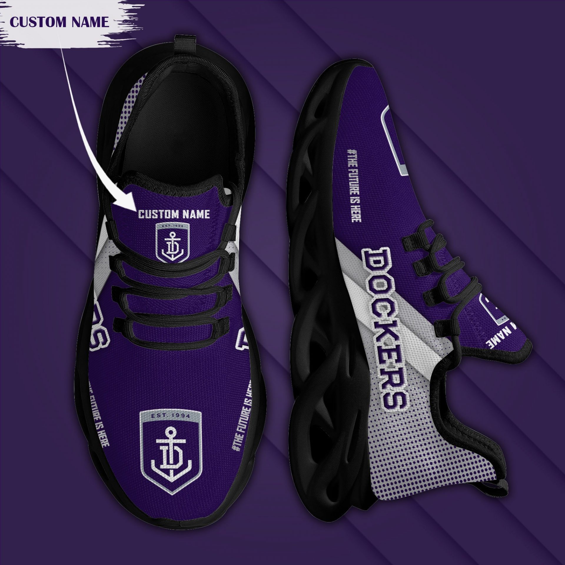 AFL Fremantle Dockers Custom Name Max Soul Shoes - Famjoys AFL Fremantle Dockers Custom Name Max Soul Shoes - Famjoys