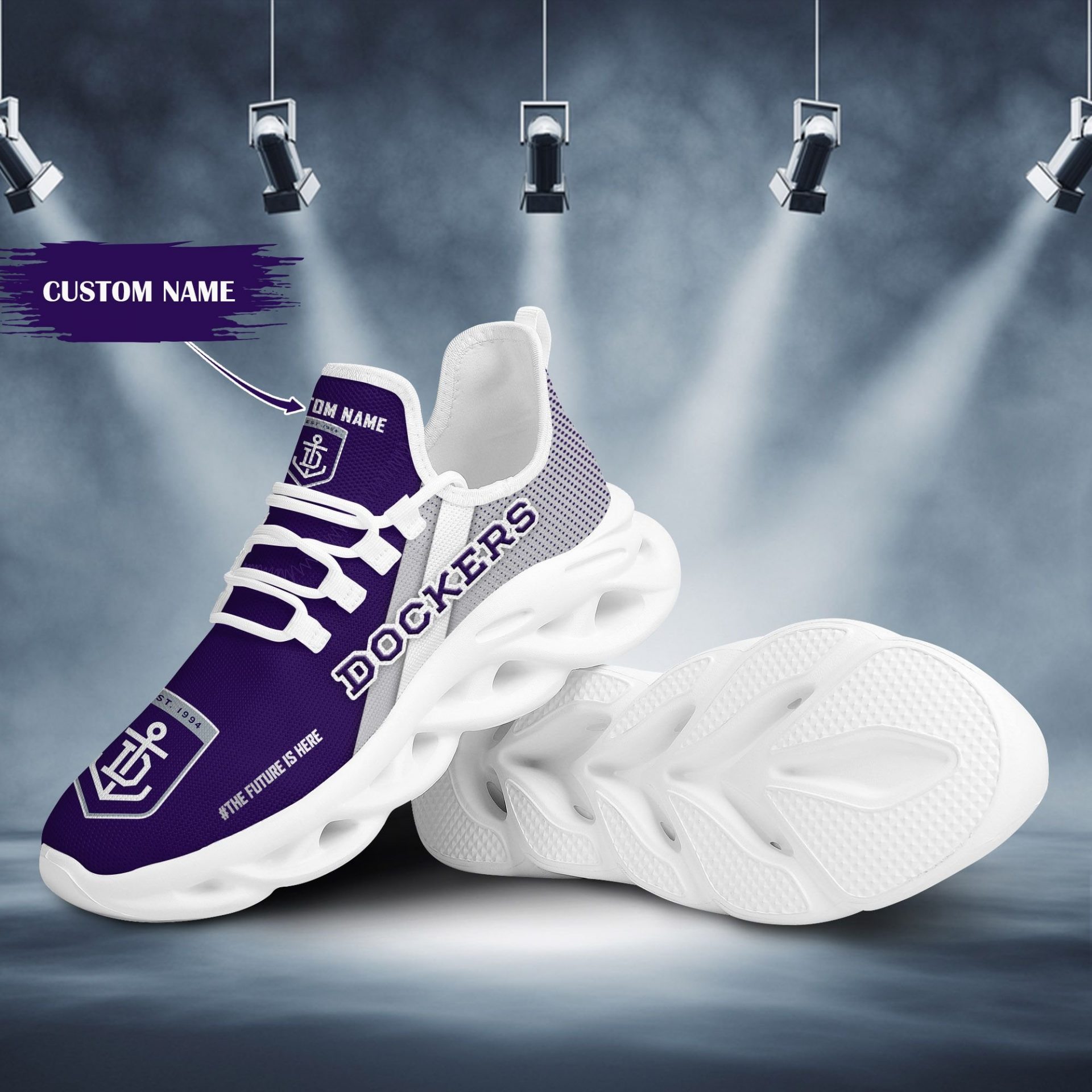 AFL Fremantle Dockers Custom Name Max Soul Shoes - Famjoys AFL Fremantle Dockers Custom Name Max Soul Shoes - Famjoys