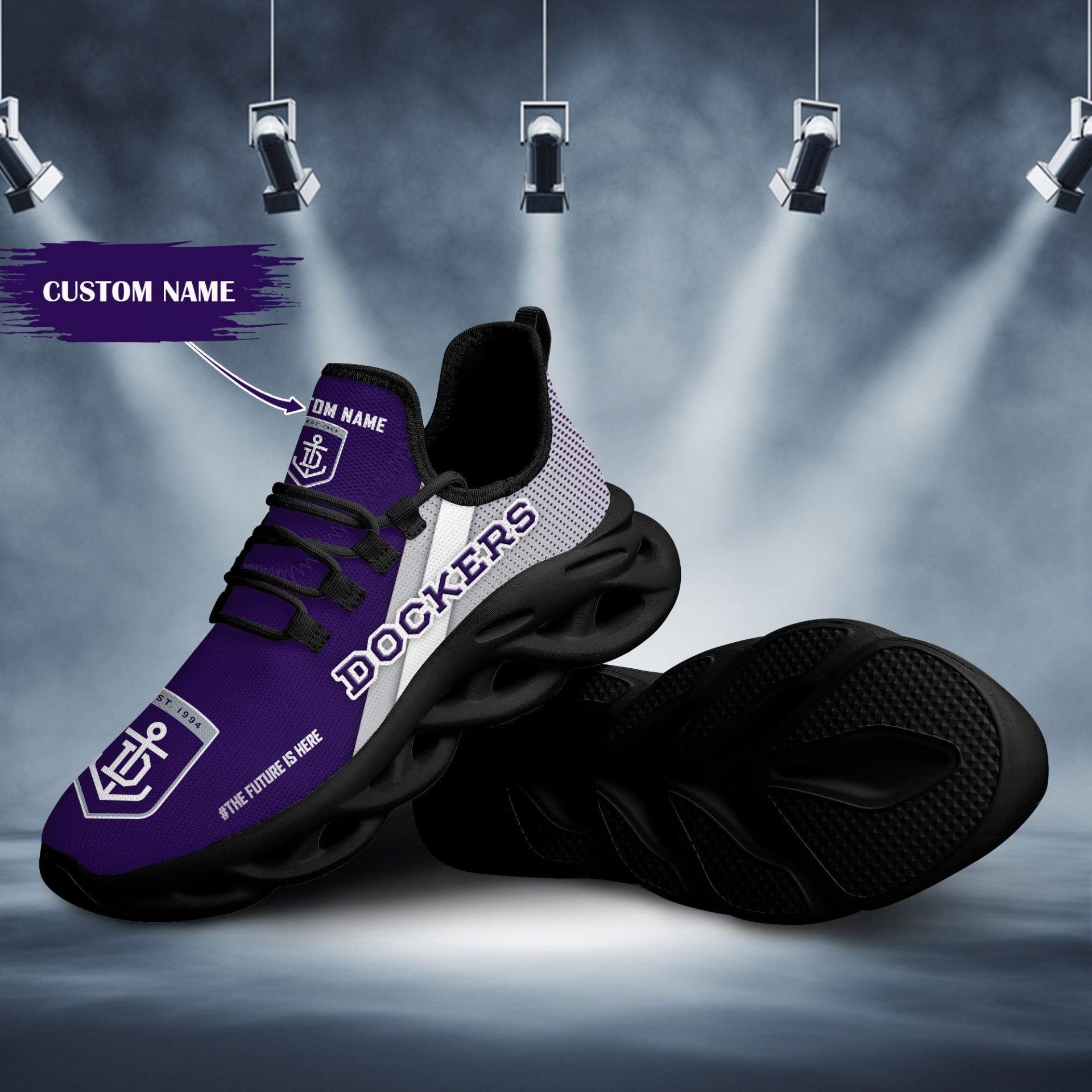 AFL Fremantle Dockers Custom Name Max Soul Shoes - Famjoys AFL Fremantle Dockers Custom Name Max Soul Shoes - Famjoys
