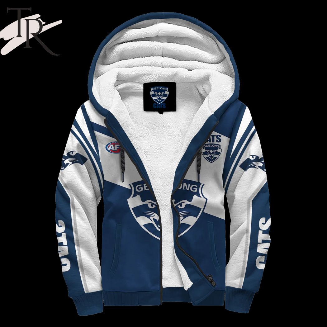 AFL Geelong Cats FC Fleece Hoodie - Famjoys AFL Geelong Cats FC Fleece Hoodie - Famjoys