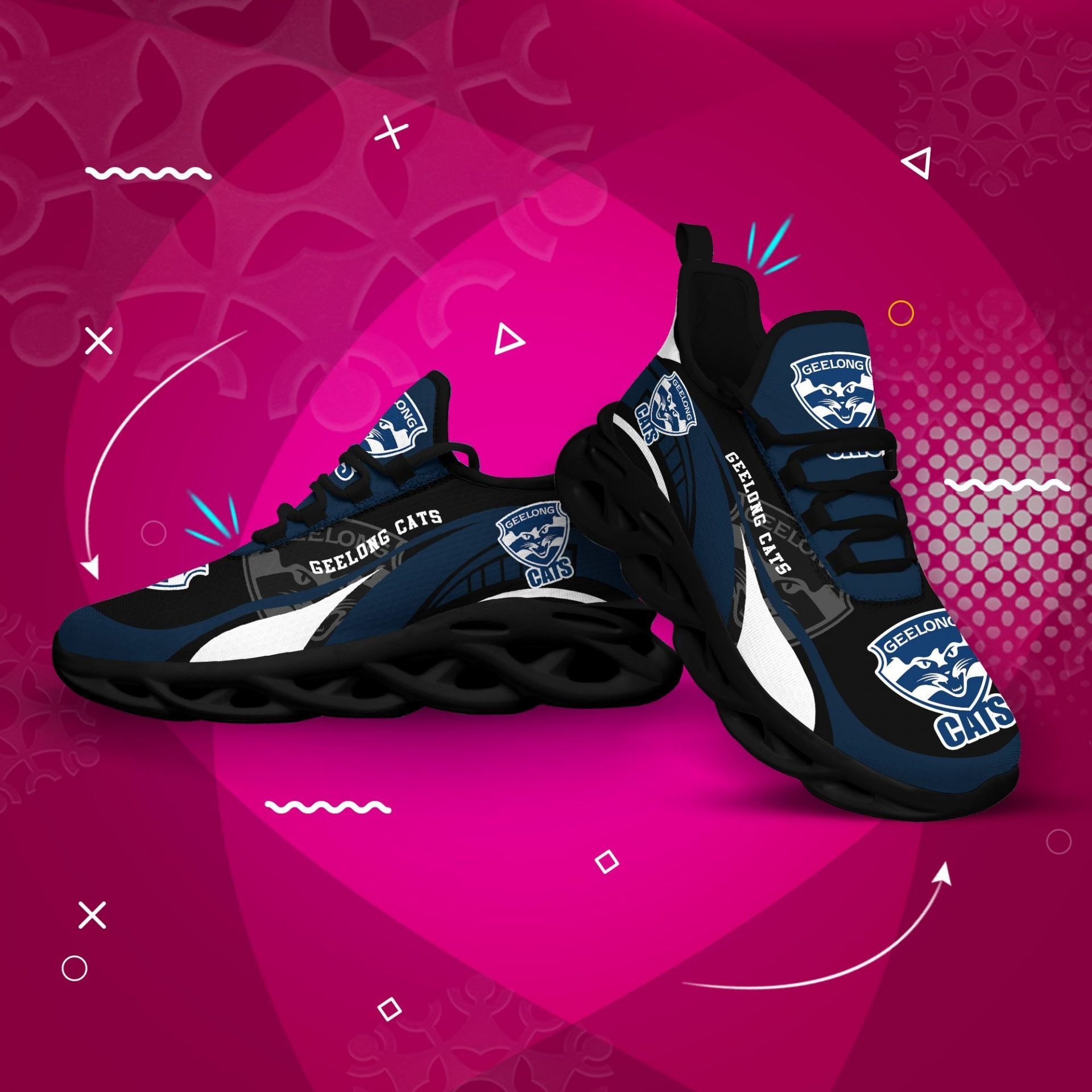 AFL Geelong Cats Max Soul Shoes V2 - Famjoys AFL Geelong Cats Max Soul Shoes V2 - Famjoys