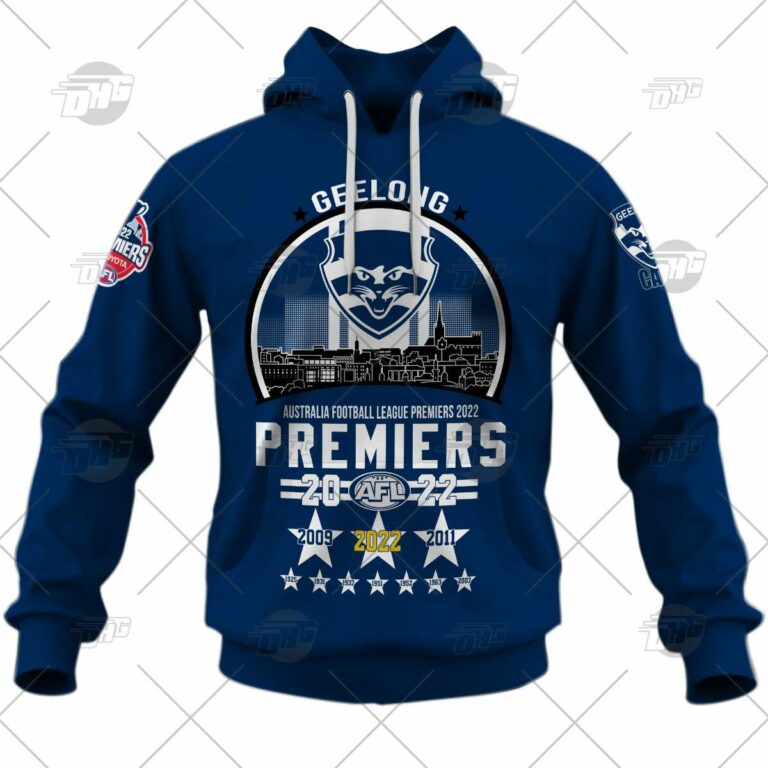 AFL Geelong Cats Premiers Pullover Shirt - Famjoys AFL Geelong Cats Premiers Pullover Shirt - Famjoys