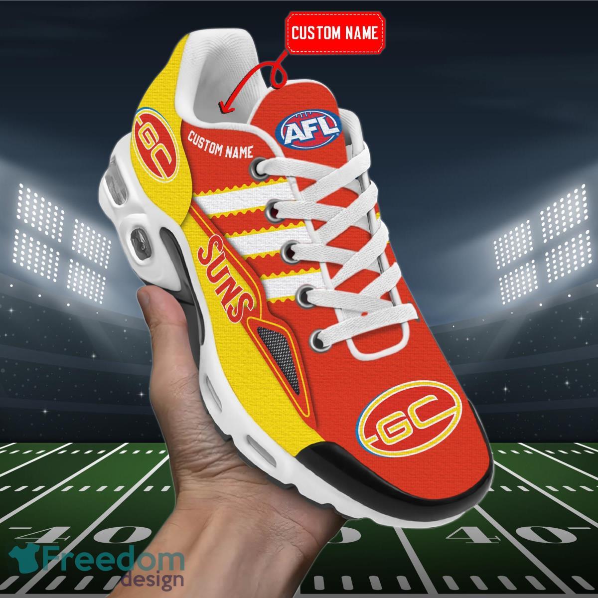 AFL Gold Coast Suns Personalized Name Air Cushion Sports Shoes Sneaker KLTNS220502 - Famjoys AFL Gold Coast Suns Personalized Name Air Cushion Sports Shoes Sneaker KLTNS220502 - Famjoys